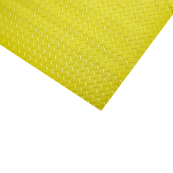 2mm Thick Durable Anti Slip Diamond Pattern Yellow Site Mat 