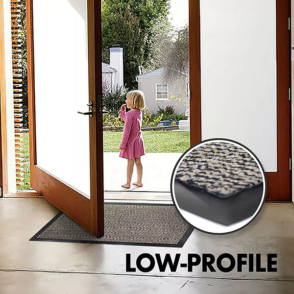 Non Slip Beige/Black Hard Wearing Rubber Barrier Mats For Indoor & Outdoor