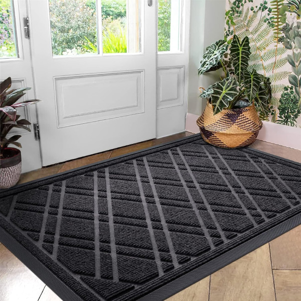 Dirt Trapper Non-Slip Rubber Backing Waterproof Entrance Rug Doormat for Outdoor and Indoor