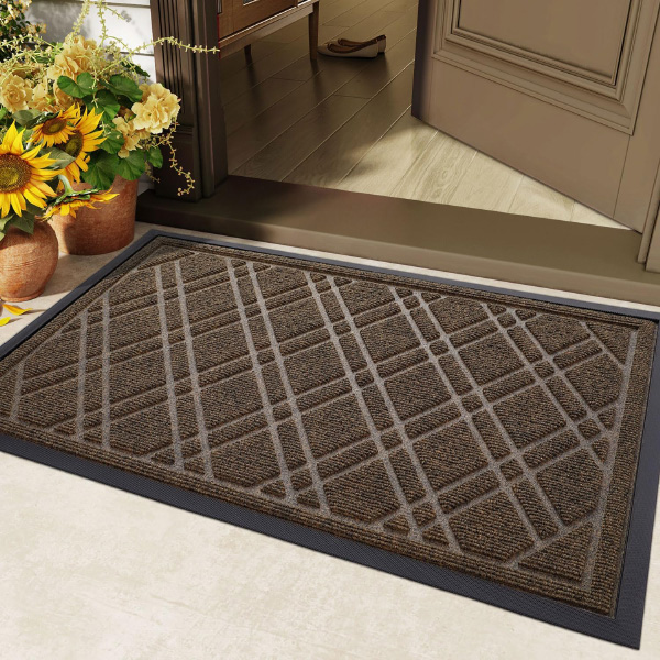 Dirt Trapper Non-Slip Rubber Backing Waterproof Entrance Rug Doormat for Outdoor and Indoor