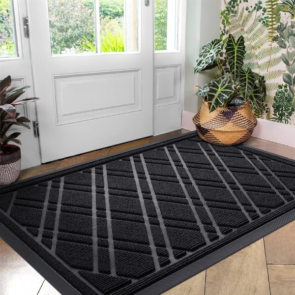 Dirt Trapper Non-Slip Rubber Backing Waterproof Entrance Rug Doormat for Outdoor and Indoor