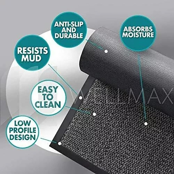 Heavy Duty Non Slip Grey/Black Rubber Barrier Mats For Indoor And Outdoor