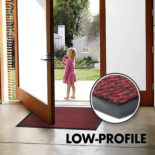 Heavy Duty Red & Black Non Slip Rubber Mat Hard Wearing Indoor And Outdoor