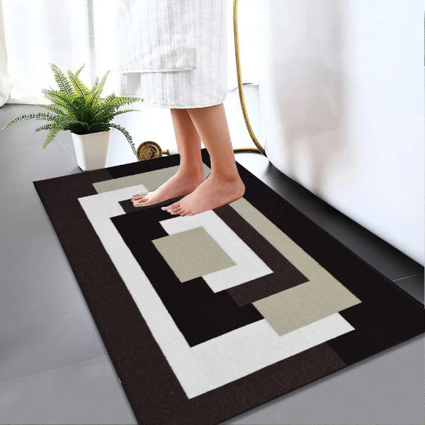 Illusion Non Slip Bath Mat Water Absorbent Toilet Pedestal Mats Small Large Bathroom Rug