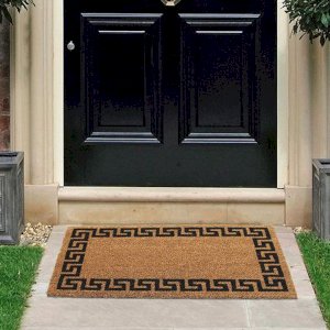 Natural Coir Doormat Non Slip Abstract Design Entrance Welcome Mat