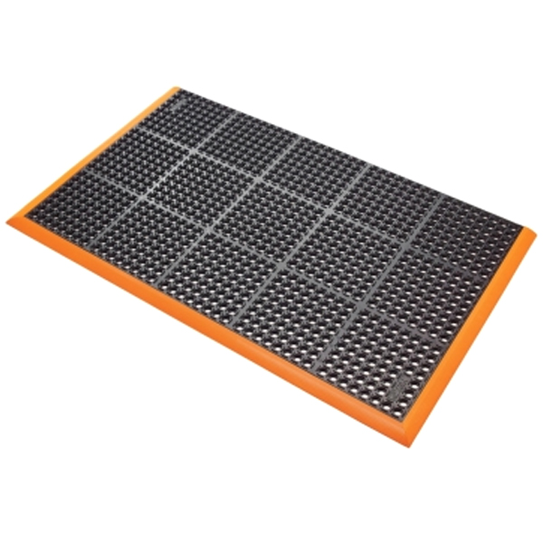 Non Slip Anti Fatigue Ring Rubber Mat with Orange Border