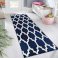 Non Slip Ava Navy Crystal Hallway Runner Washable Rugs Kitchen Carpet Floor Mats