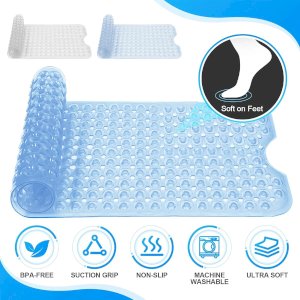 Non Slip Bath Mat Bathtub Bathroom Shower Mat Extra Large Rubber Strong Suction