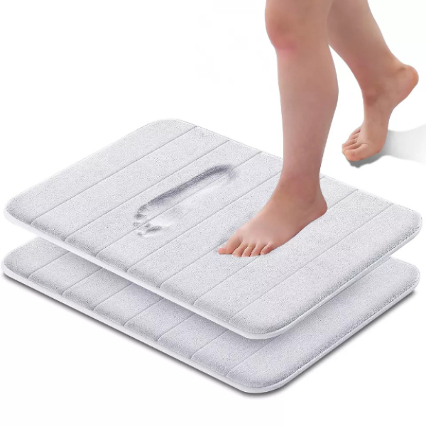 Non Slip Bath Mat Extra Water Absorbent Mat Ultra Soft Memory Foam Bathroom Mats