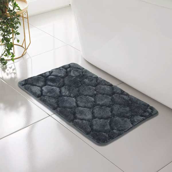 Non Slip Classic Shell Greek Memory Foam Bathroom Mat Rug