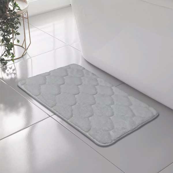 Non Slip Classic Shell Greek Memory Foam Bathroom Mat Rug