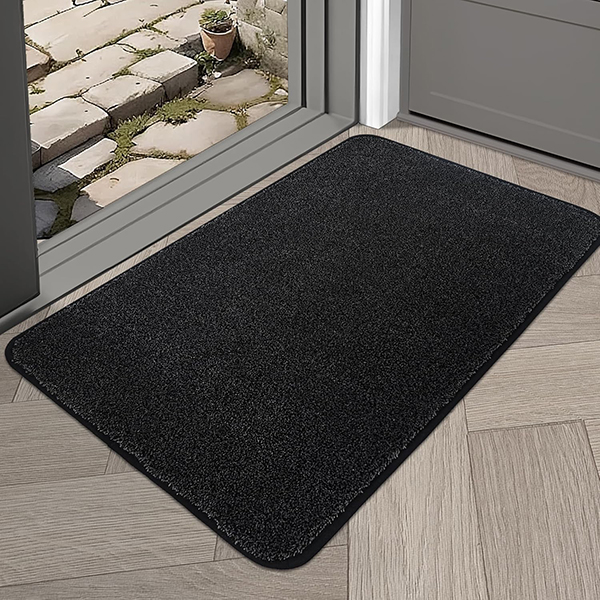 Non-Slip Dirt Trapper Rug Machine Washable Doormat for Indoor & Covered Outdoor