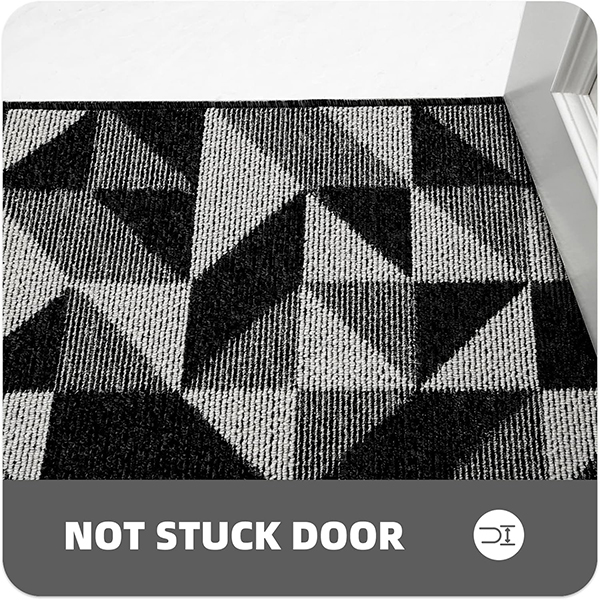 Non-Slip Machine Washable Entrance Rug Indoor Mat , Absorbent Plaid Mat for Muddy Wet Shoes and Paws