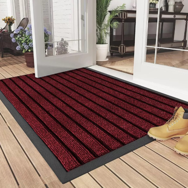 Non Slip Rubber Door Mat Indoor Outdoor Heavy Duty Washable Rug Dirt Trapper Mat