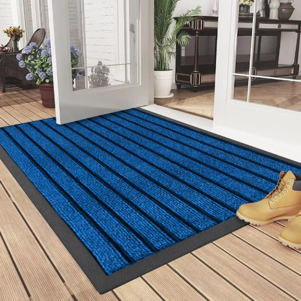 Non Slip Rubber Door Mat Indoor Outdoor Heavy Duty Washable Rug Dirt Trapper Mat