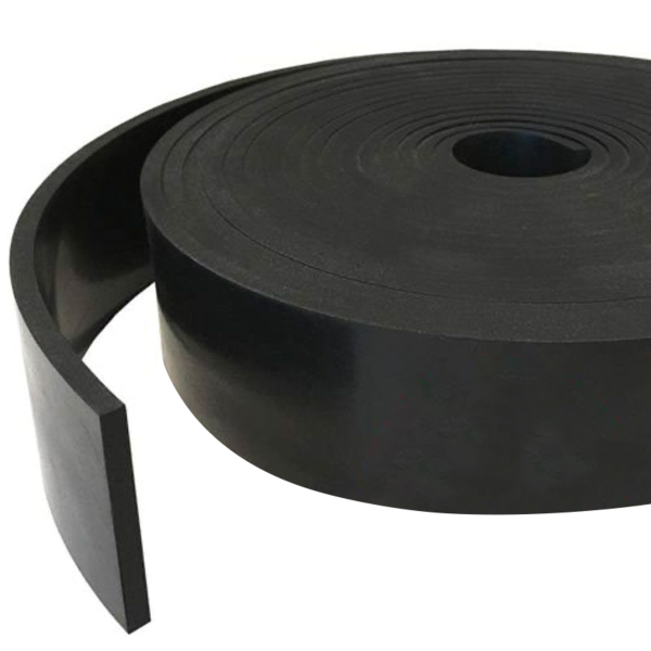 1m Long Premium Black Rubber Strip 75 Hardness